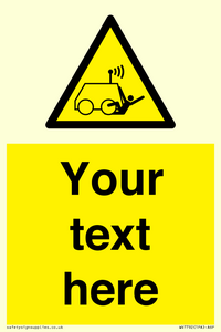 Custom warning run over by operator controlled machine